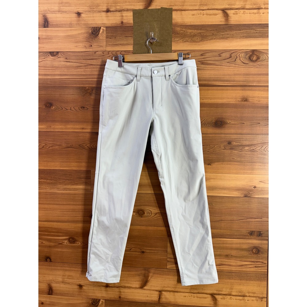 Lululemon Mens ABC Pant Slim 29 Light Bone Ivory Polyester Trousers